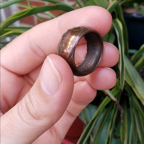 Handcrafted Coin Ring | British One Penny 1937 - Picture 11 of 14